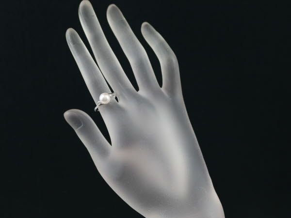 ミキモト リング アコヤ真珠 パール 7.3mm ダイヤ ダイヤモンド 11.5号 K14WG 