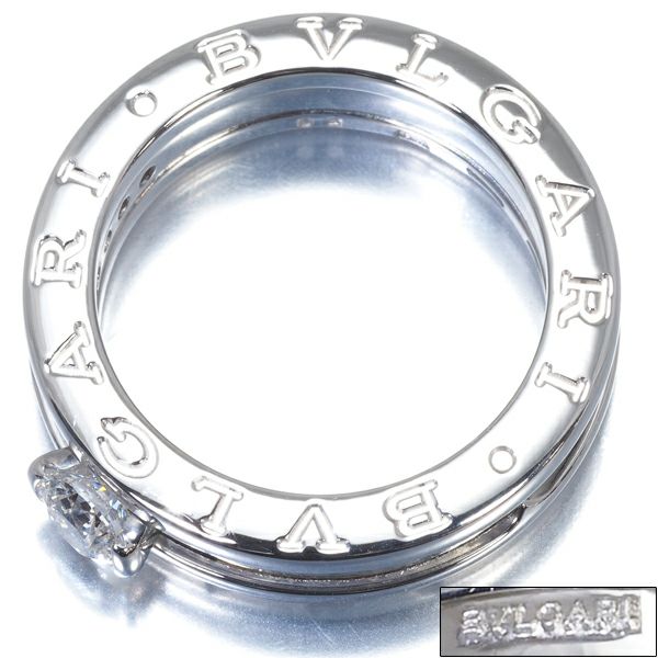 ブルガリ ダイヤリング ダイヤモンド 0.34ct D VVS2 ビーゼロワン B-ZERO1 K18WG 鑑×2