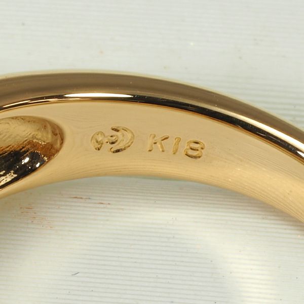 タサキ リング ゴールデンパール 真珠 9.4mm ダイヤ 0.31ct   10.5号 K18YG 