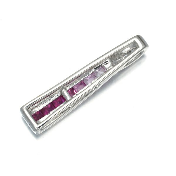 ルビー 0.28ct ピンクサファイア 0.17ct ダイヤ グラデーション ペンダントトップ K18WG 