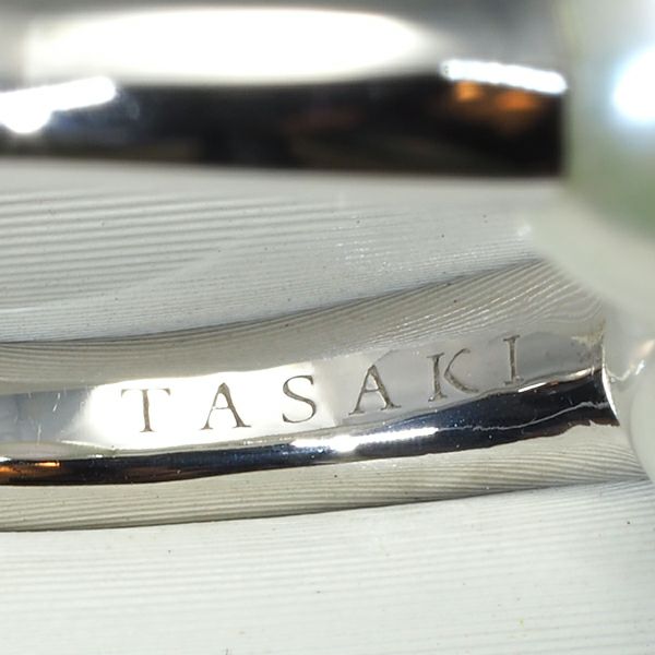 タサキ リング パール アコヤ真珠 6.5mm ダイヤ 0.12ct デインジャー ファング 10号 K18WG 