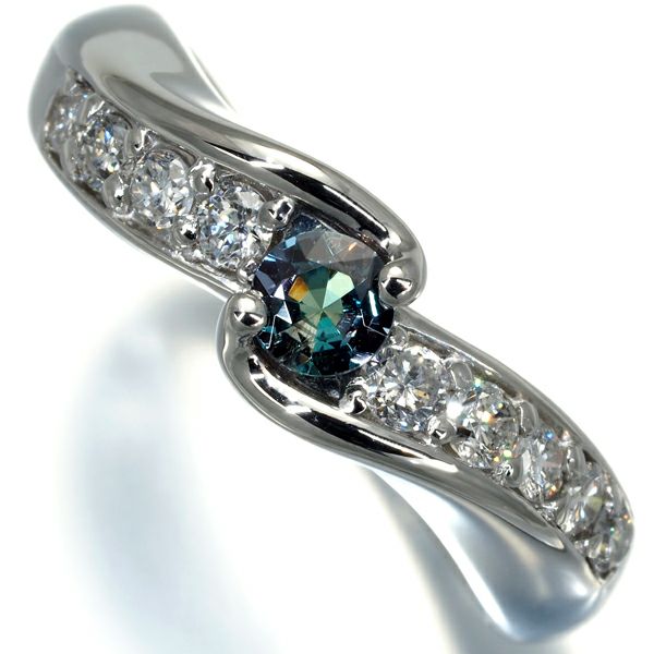 アレキサンドライト 0.32ct ダイヤ 0.17ct リング Pt900 