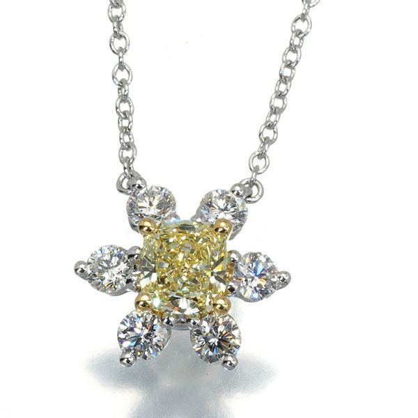 ティファニー ネックレス ダイヤ 0.48ct FANCY YELLOW  IF バターカップ  Pt950