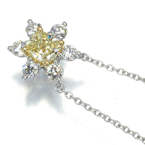 ティファニー ネックレス ダイヤ 0.48ct FANCY YELLOW  IF バターカップ  Pt950