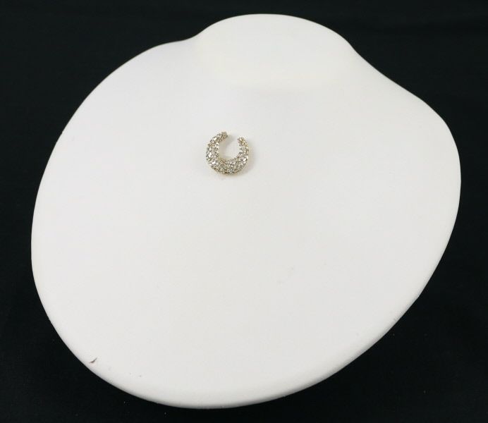 ダイヤ 0.50ct ムーン テーパー 2種カット ペンダントトップ K18YG 