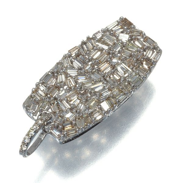 ダイヤ 0.80ct テーパーカット  ペンダントトップ K18WG 