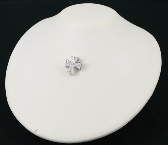 ゆきざき ペンダントトップ ダイヤ 0.65ct ダブルトップ クロス K18WG 保証書