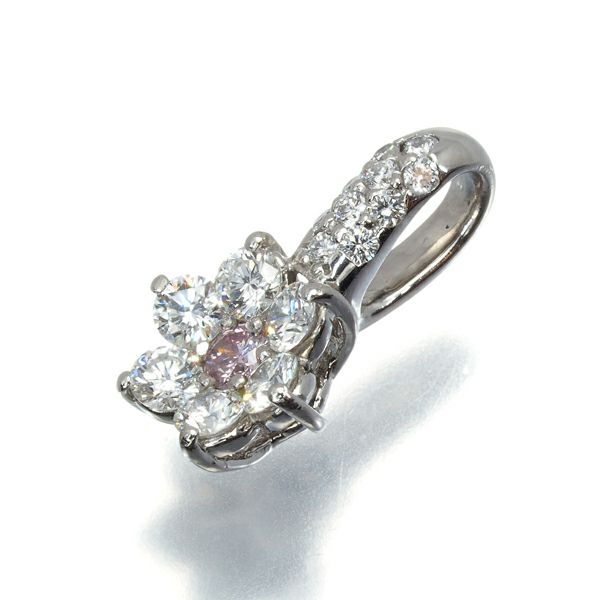 FANCY LIGHT PINK ダイヤ 0.105ct/0.70ct フラワー ペンダントトップ Pt900 ソ