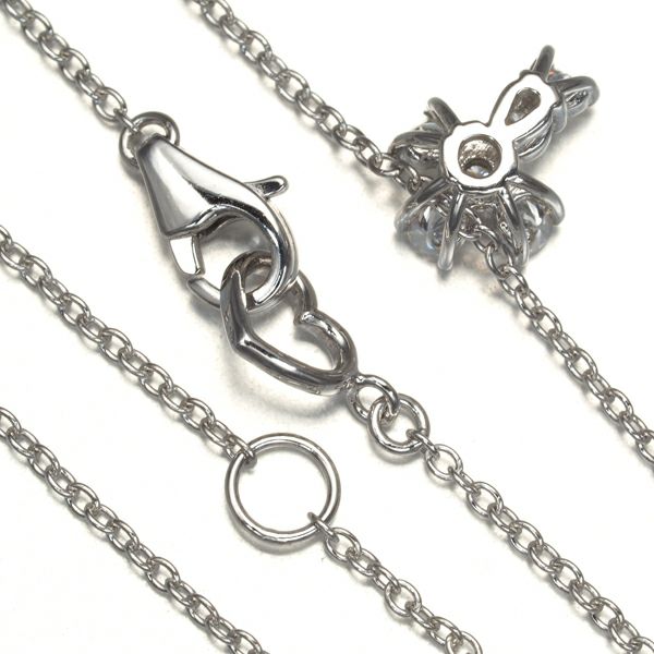 ダイヤ 0.22ct クロス ネックレス K18WG 