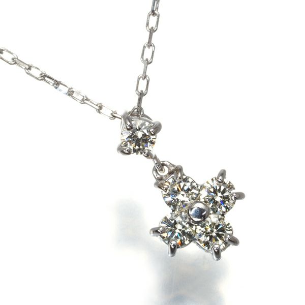 ダイヤ 0.21ct  クロス ネックレス K18WG 