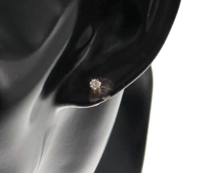 ダイヤ 0.10ct/0.10ct H&C 一粒 ピアス K18YG ソーティング