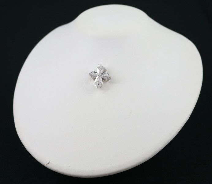 ゆきざき ペンダントトップ ダイヤ 0.56ct ダブルトップ クロス K18WG 