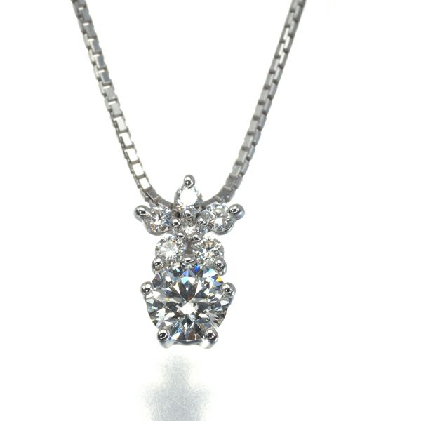 タサキ ネックレス ダイヤ 0.334ct/0.08ct フラワー K18WG 