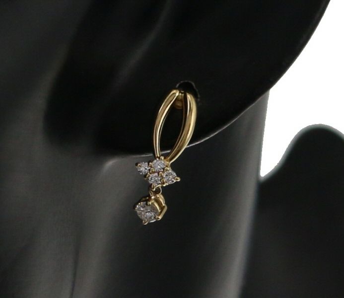 星の砂 ピアス ダイヤ 0.18ct/0.18ct K18YG 