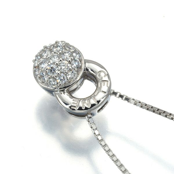 セリーヌ ネックレス ダイヤ 0.41ct ルビー 0.02ct パヴェ Pt900/Pt850 