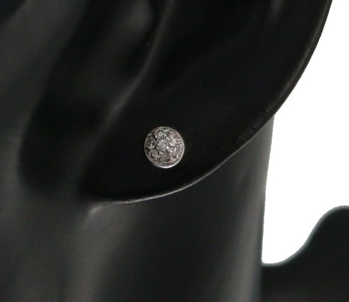 ダイヤ 0.22ct パヴェ ラウンド ピアス K18WG 