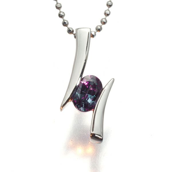 ジェムケリー ネックレス アレキサンドライト 0.37ct   Pt900/Pt850 鑑別書/分析報告書