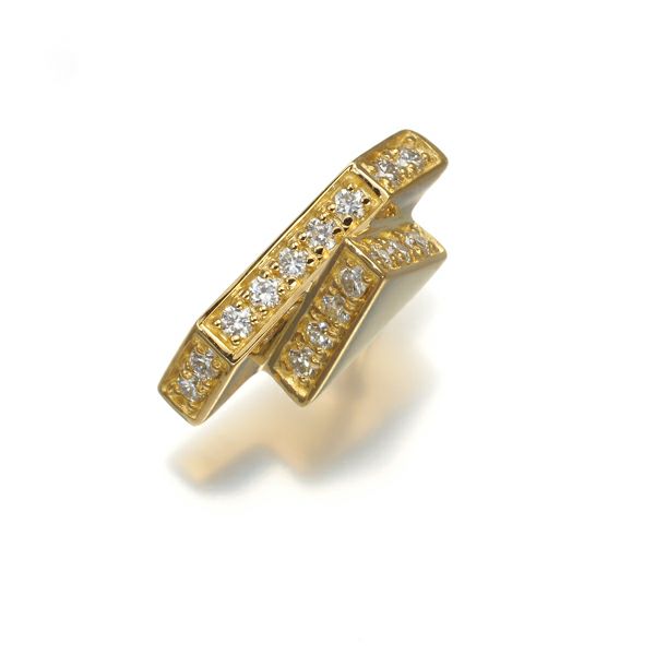 ヒロタカ ピアス ダイヤ 0.12ct 片耳 K18YG 