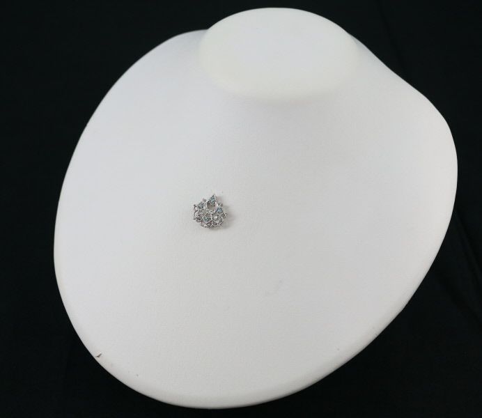 QVC ペンダントトップ パライバトルマリン 0.04ct ローズカットダイヤ Pt900 保証書