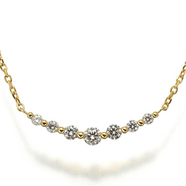 ヴァンドーム ネックレス ダイヤ 0.17ct リュール 7P K18YG 