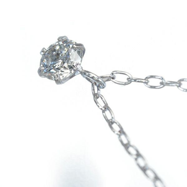 ダイヤ 0.08ct 一粒  ネックレス K18WG 