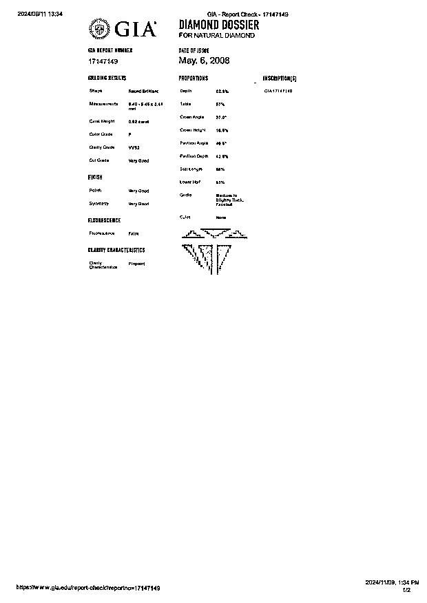 カルティエ リング ダイヤ 0.62ct F VVS2 VG ソリテール スリーカラー 52号 K18YG/WG/PG 鑑定書/未修理証明書