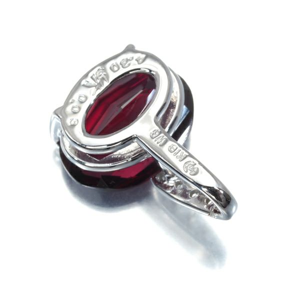タサキ ペンダントトップ ロードライトガーネット 4.30ct ダイヤ 0.03ct   K18WG ソーティング