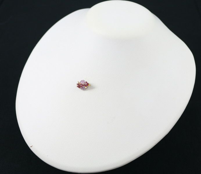 笠原真寿美 ペンダントトップ ピンクサファイア 0.45ct ルビー 0.30ct ダイヤ K18WG/YG 