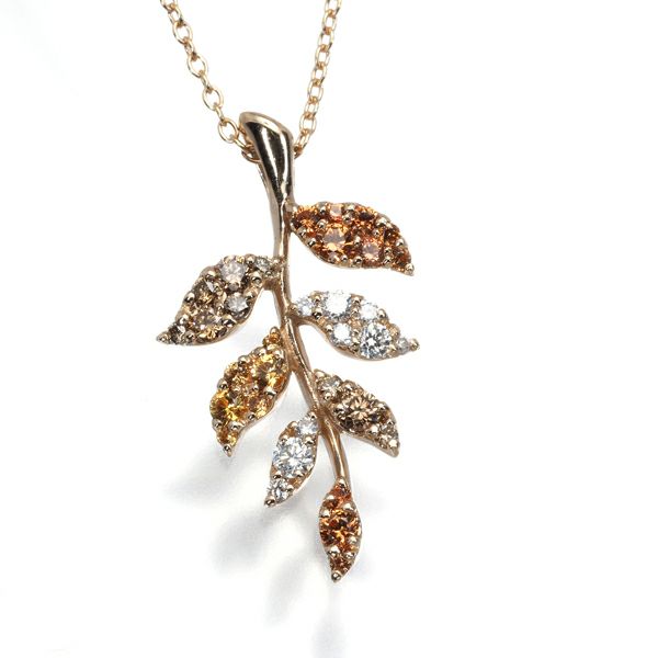セイレーンアローズ ネックレス サファイア 0.20ct ダイヤ 0.05ct/0.11ct リーフ  K18
