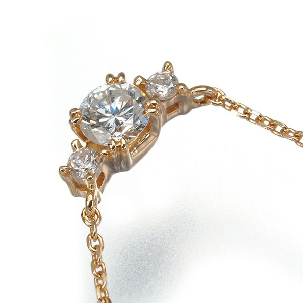 4℃ ネックレス ダイヤ 0.210ct   K18PG 