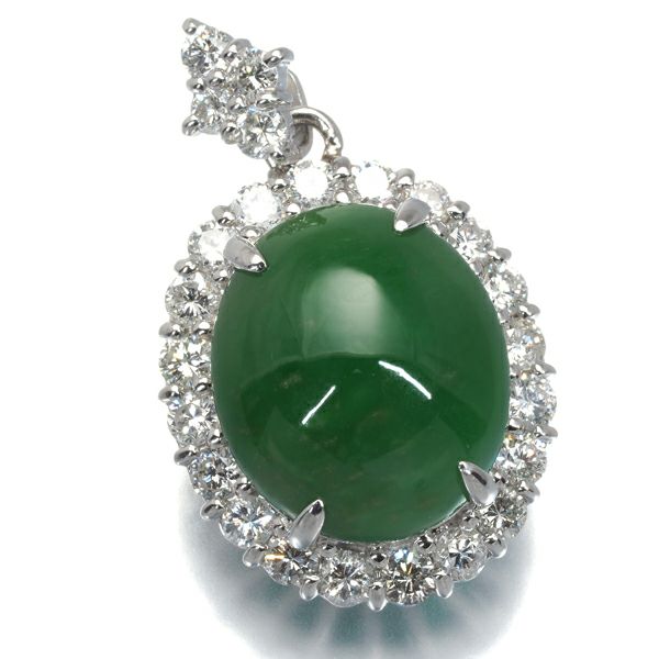 翡翠 7.58ct ダイヤ 1.15ct   ペンダントトップ Pt900 ソーティング