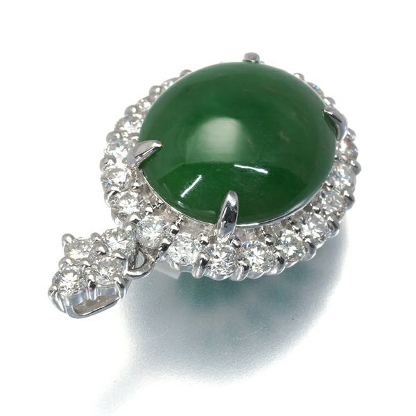 翡翠 7.58ct ダイヤ 1.15ct   ペンダントトップ Pt900 ソーティング