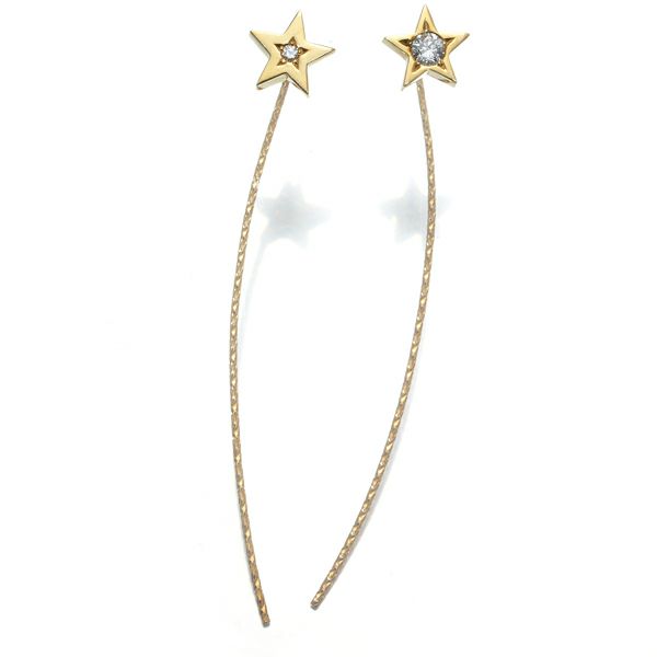 フェスタリア ピアス ダイヤ 0.093ct/0.01ct Wish upon a star スター K18YG 