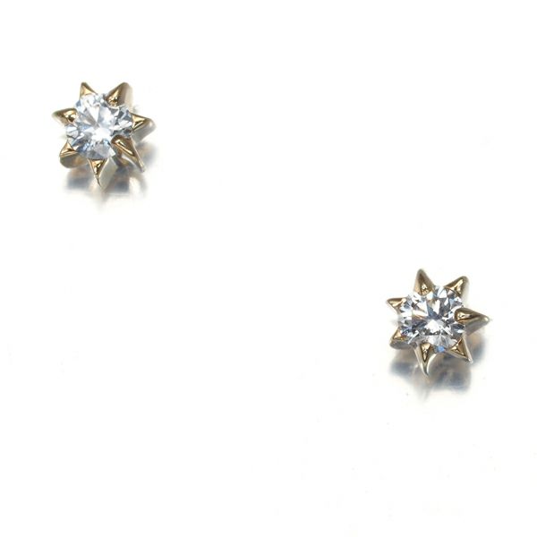 スタージュエリー ピアス ダイヤ 0.03/0.03ct スター 一粒 K10YG 