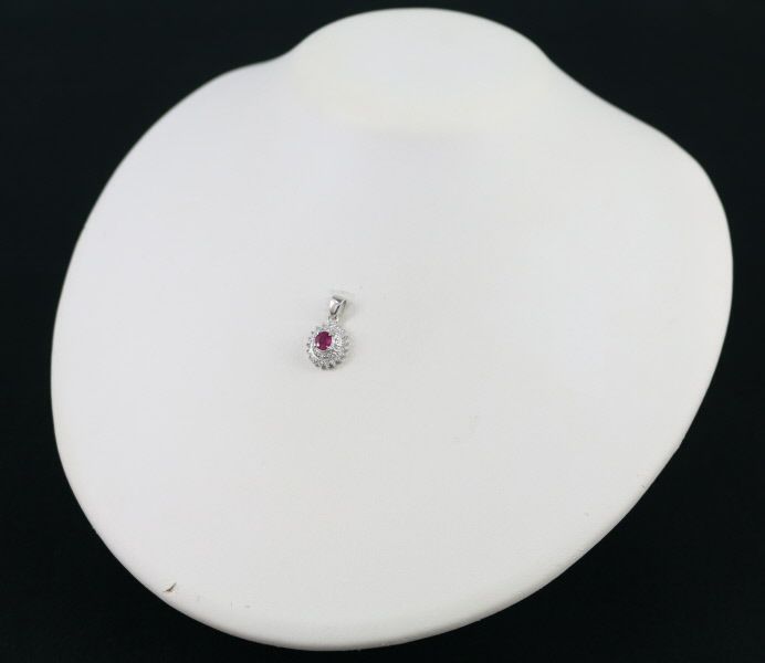 ルビー 0.45ct ダイヤ 0.45ct クラシック  ペンダントトップ Pt900 