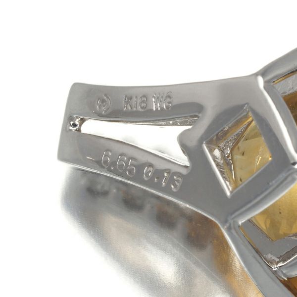 タサキ ペンダントトップ シトリン 6.65ct ダイヤ 0.13ct   K18WG 