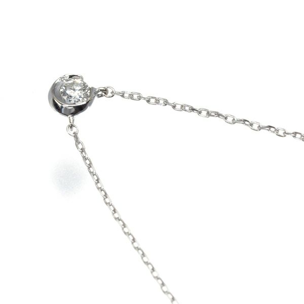 スタージュエリー ネックレス ダイヤ 0.04ct ムーンセッティング  一粒  K18WG 