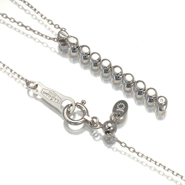 ラソマ ネックレス ダイヤ 0.20ct  10P ベゼル K18WG 