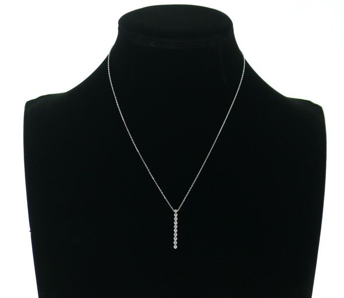 ラソマ ネックレス ダイヤ 0.20ct  10P ベゼル K18WG 