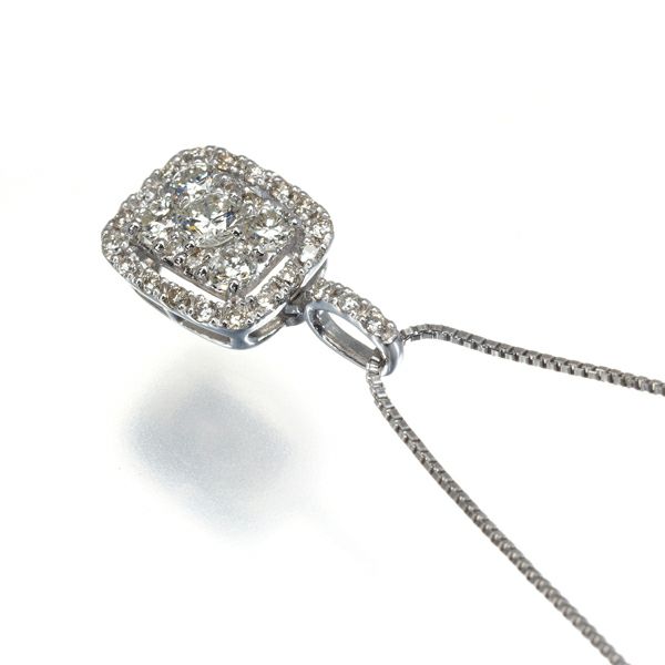 ダイヤ 0.30ct パヴェ  ネックレス K18WG 