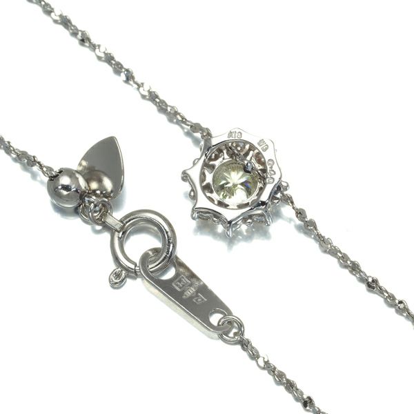 イエロー&クリアダイヤ 0.40ct フラワー ネックレス K18WG/Pt1000 