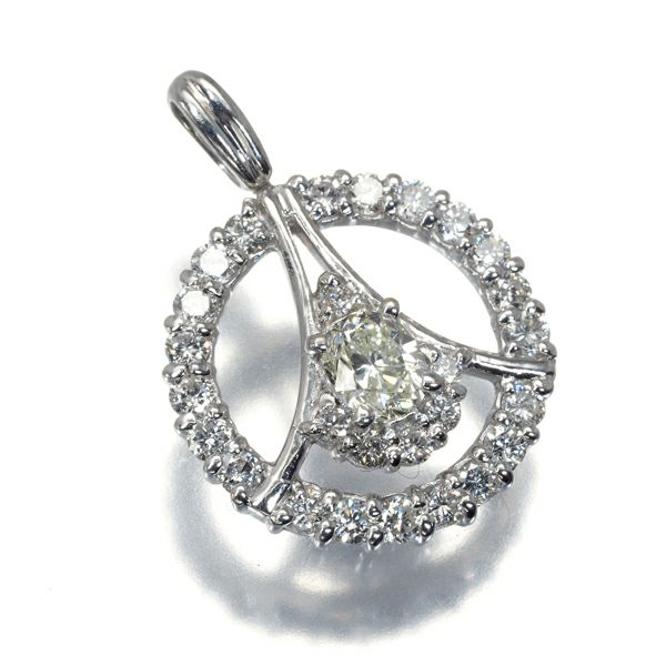 ダイヤ 0.33ct/0.53ct サークル  ペンダントトップ Pt900 