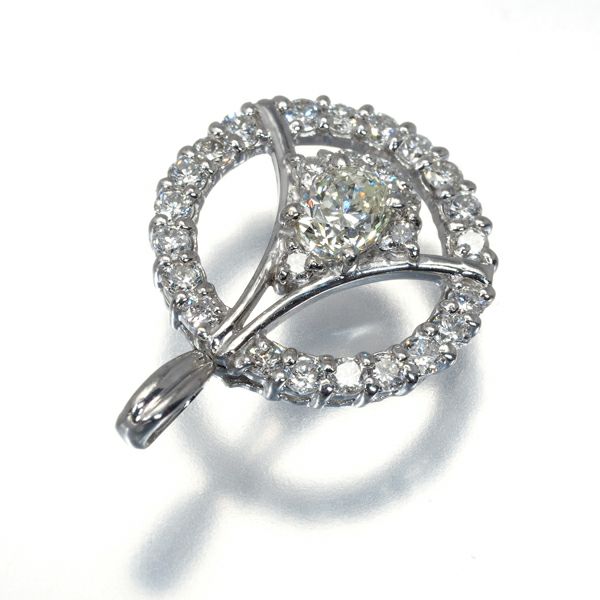 ダイヤ 0.33ct/0.53ct サークル  ペンダントトップ Pt900 