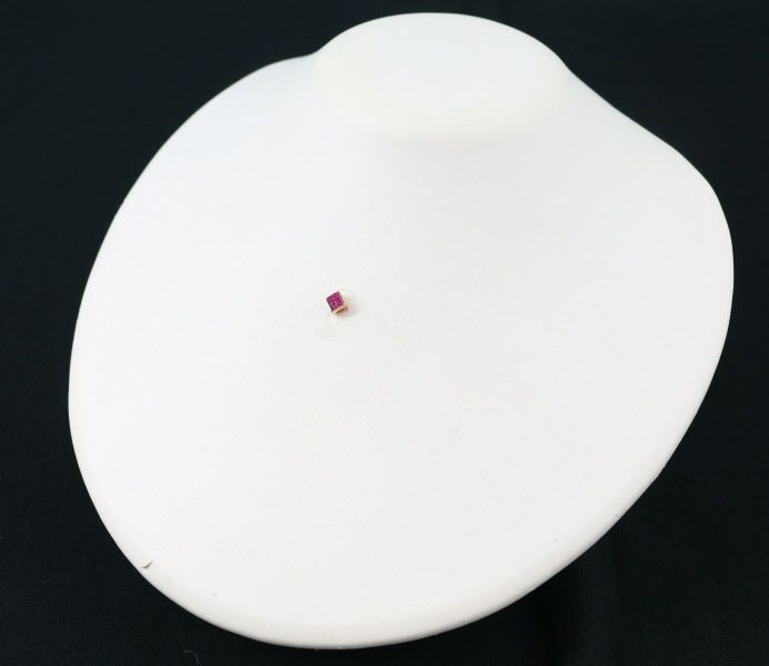 ルビー 0.19ct/0.26ct スクエア 3WAY ペンダントトップ K18PG 