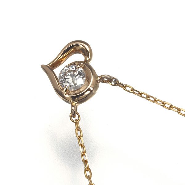 スタージュエリー ネックレス ダイヤ 0.05ct  ハート K18PG 