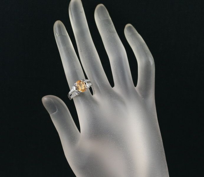 インペリアルトパーズ 2.63ct ダイヤ 0.18ct 透かし   リング Pt900 