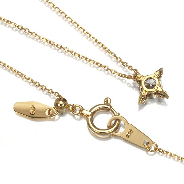 チャーミー ダイヤ 0.30ct/0.02ct ネックレス K18YG 