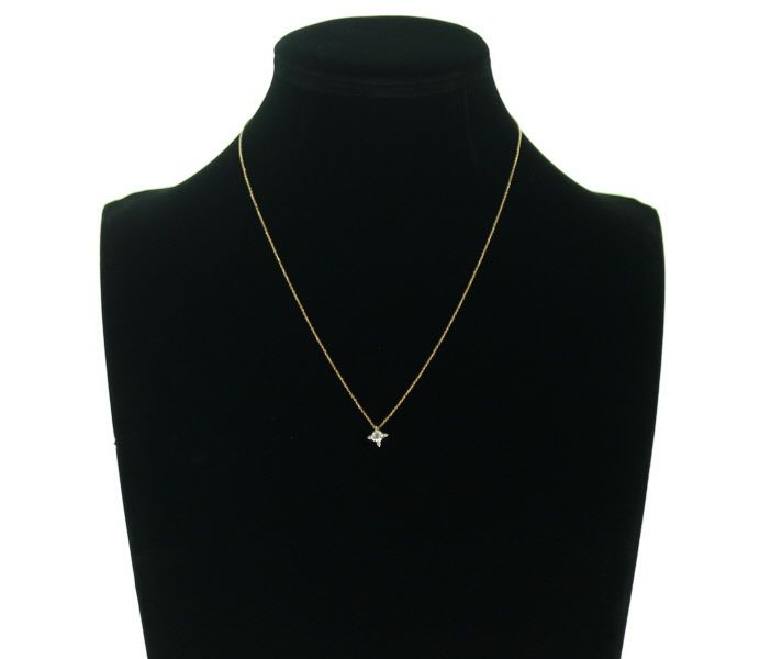 チャーミー ダイヤ 0.30ct/0.02ct ネックレス K18YG 