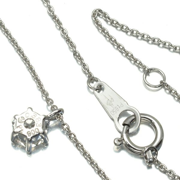 タサキ ネックレス ダイヤ 0.383ct 一粒 Pt900/Pt850 