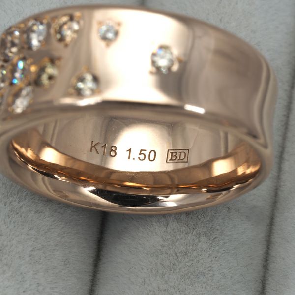 カシケイ リング ダイヤ 1.50ct メランジェ 13号 K18PG 